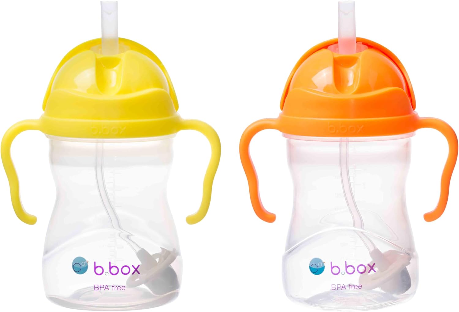 VASO SIPPY CUP B.BOX CON PAJITA PONDERADA 2 UNIDADES 237ML LIMÓN Y NARANJA - 1
