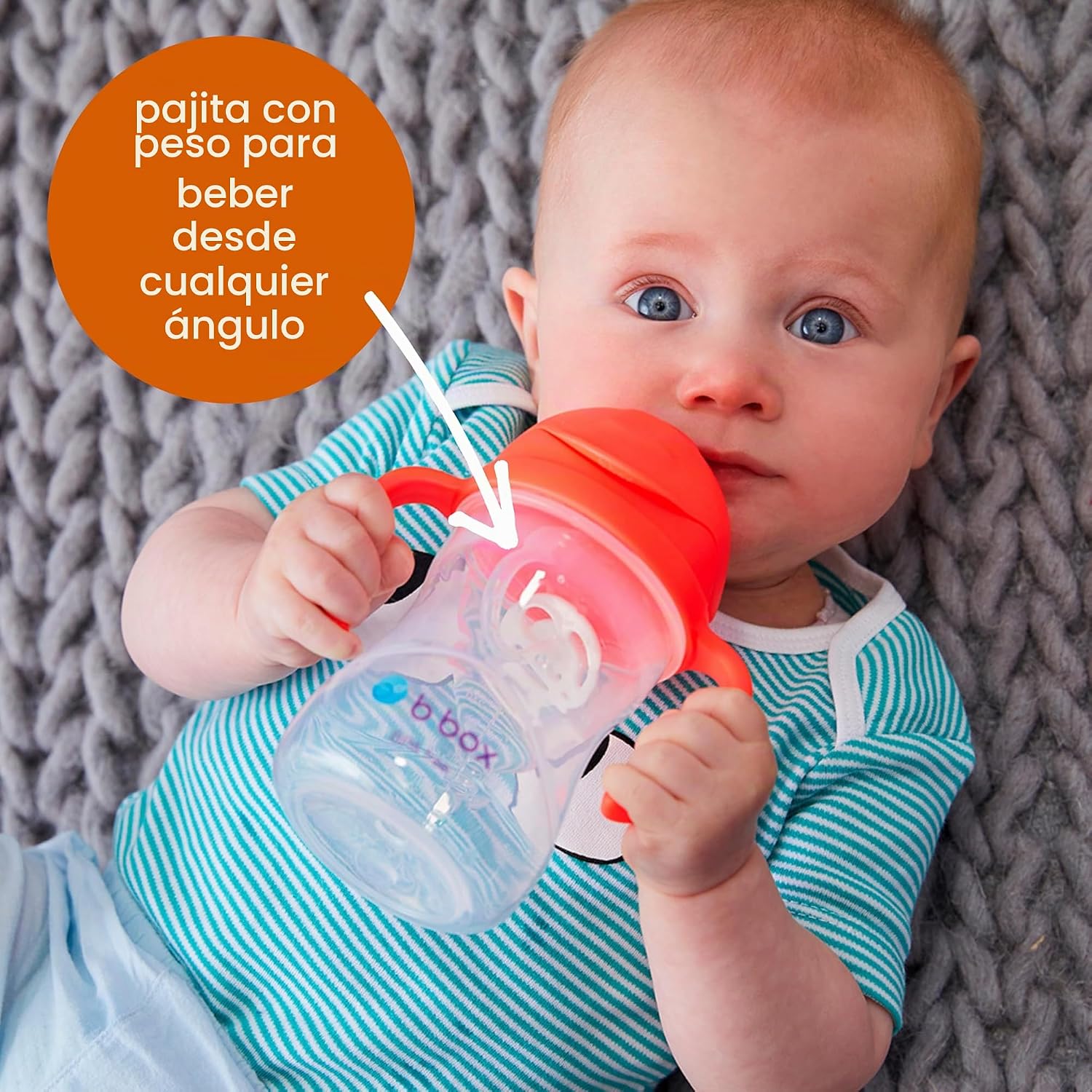 VASO SIPPY CUP B.BOX CON PAJITA PONDERADA 2 UNIDADES 237ML LIMÓN Y NARANJA - 4