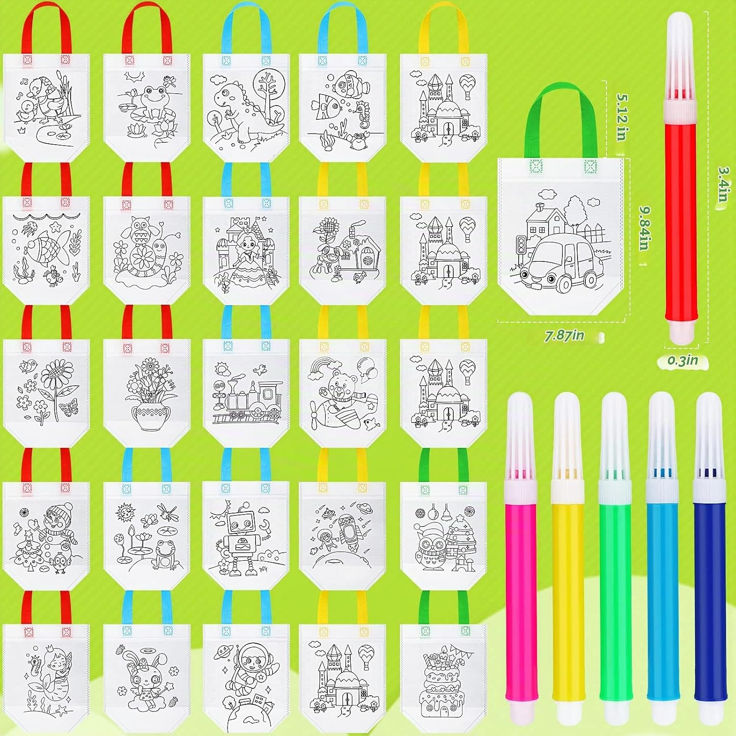 BOLSAS PARA COLOREAR CHUNFUL 48 PIEZAS CON MARCADORES - 2