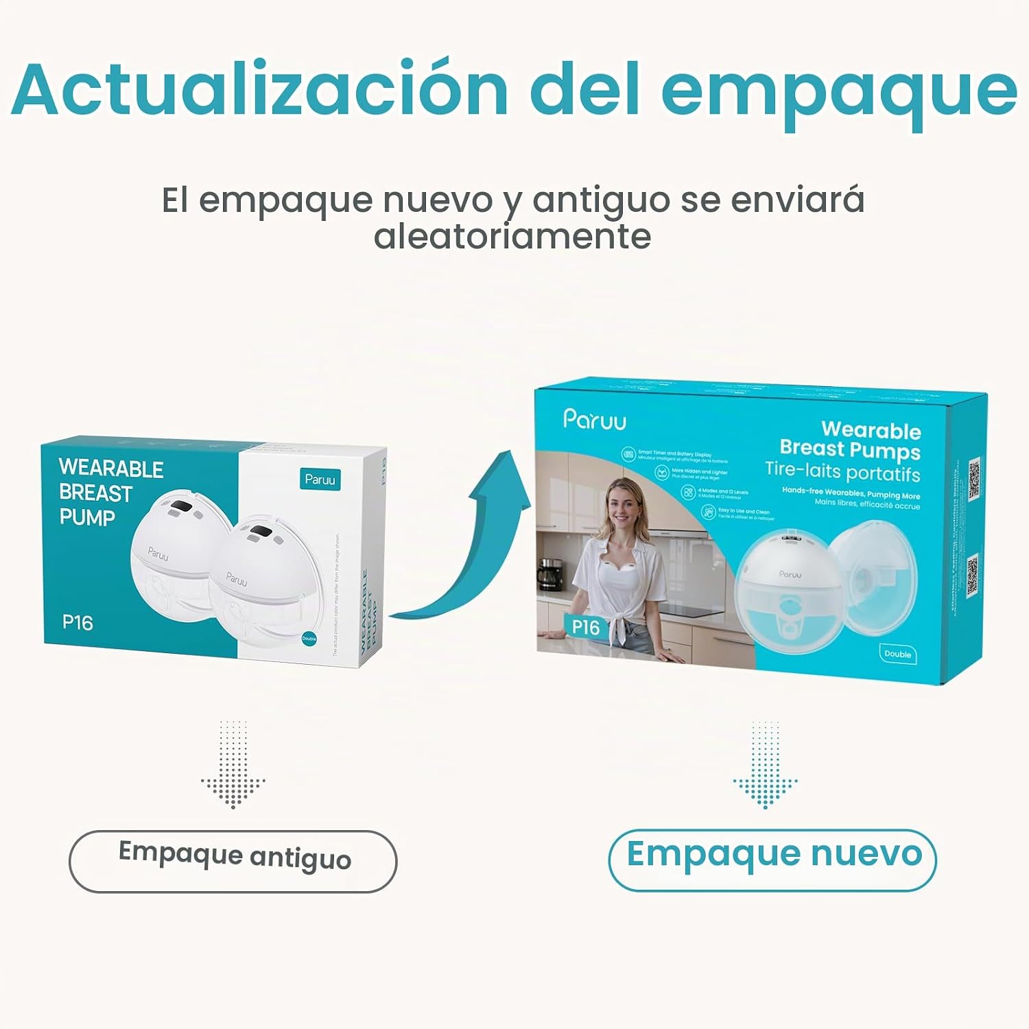 EXTRACTOR DE LECHE PARUU P16 PORTÁTIL MANOS LIBRES - 2