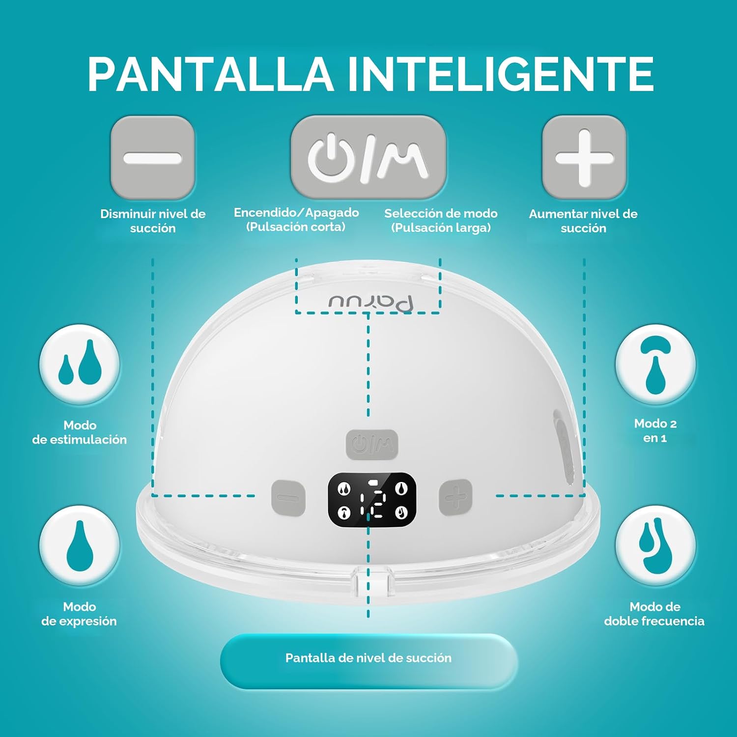 EXTRACTOR DE LECHE PARUU P16 PORTÁTIL MANOS LIBRES - 5
