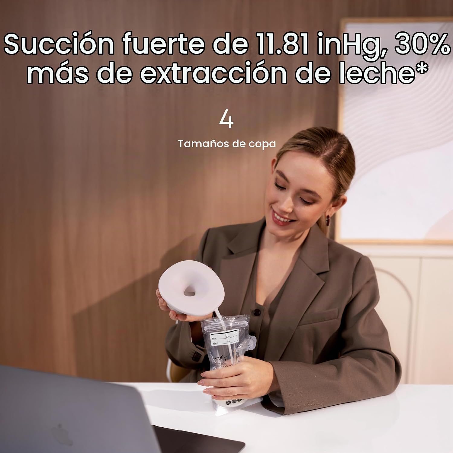 EXTRACTOR DE LECHE EUFY S1 CALENTADO PORTÁTIL MANOS LIBRES HEATFLOW - 5