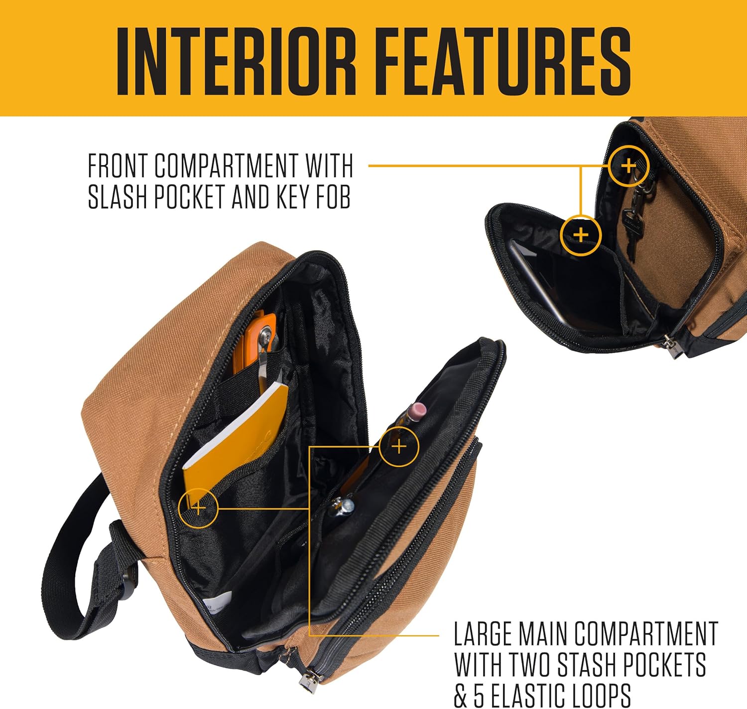 BOLSO BANDOLERA CARHARTT B000051121199 MARRÓN 2 LITROS - 4