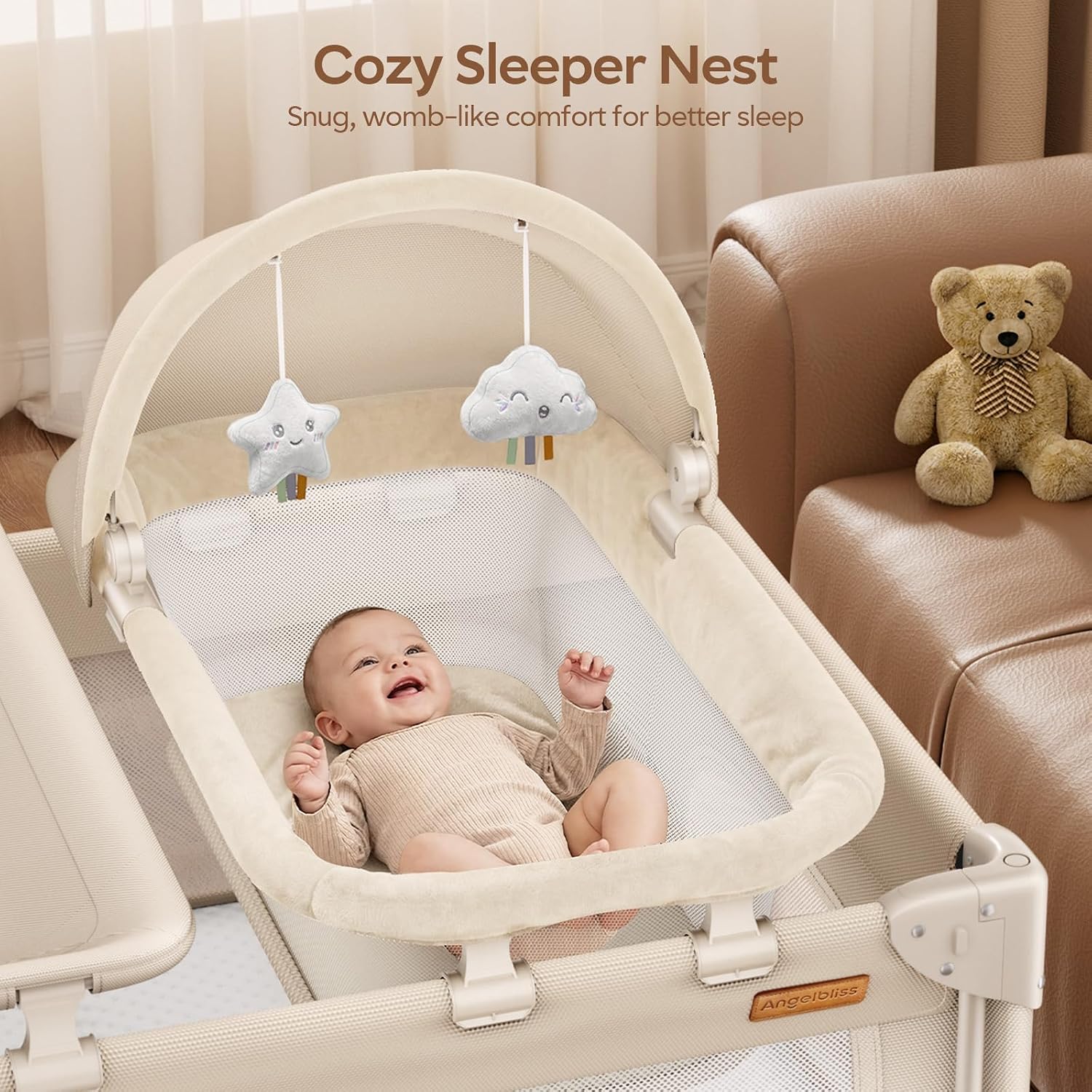 CORRAL ANGELBLISS BABY BASSINET 5 EN 1 PLEGABLE INSTANTÁNEO - 3