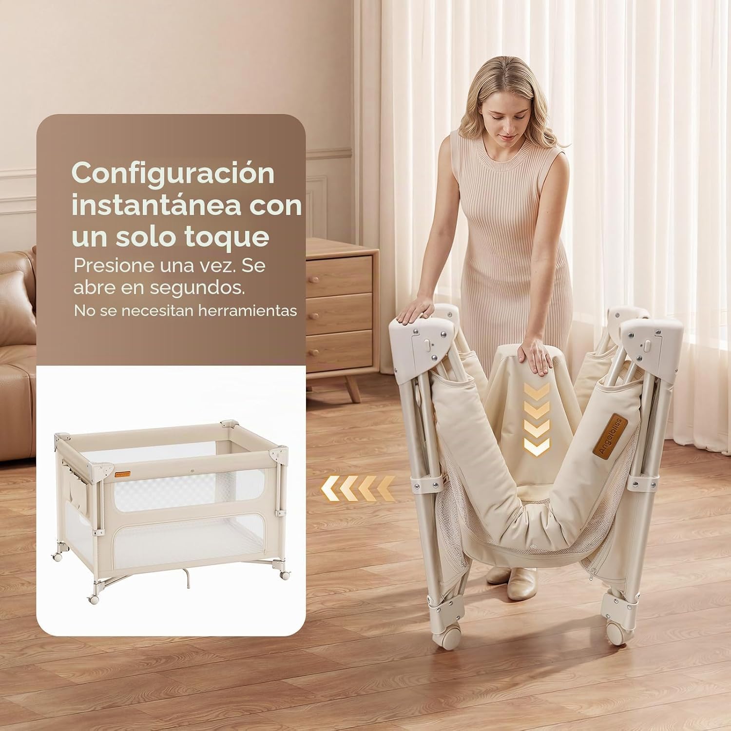 CORRAL ANGELBLISS BABY BASSINET 5 EN 1 PLEGABLE INSTANTÁNEO - 4