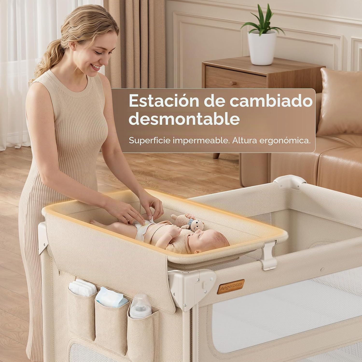 CORRAL ANGELBLISS BABY BASSINET 5 EN 1 PLEGABLE INSTANTÁNEO - 5