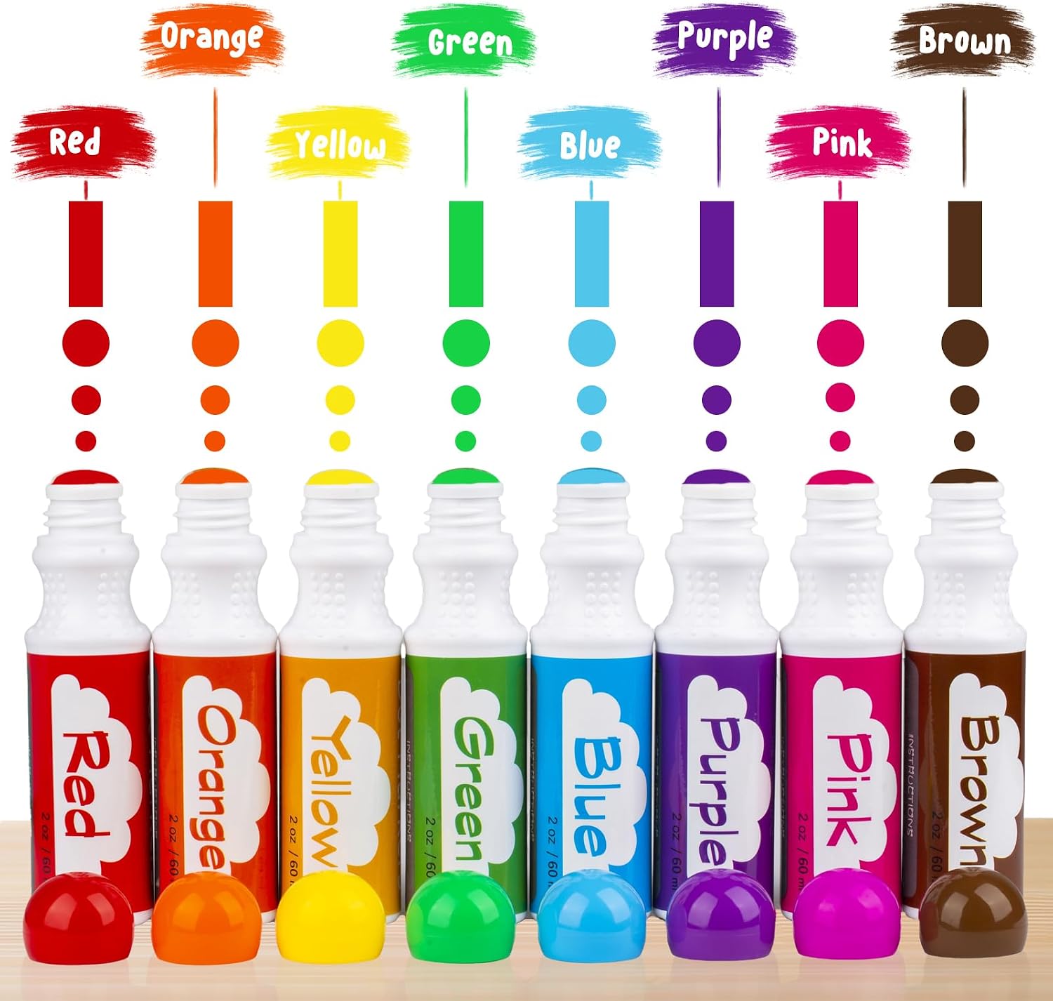 MARCADORES DE PUNTOS SOUCOLOR 32 PIEZAS 8 COLORES LAVABLES PARA NIÑOS - 2