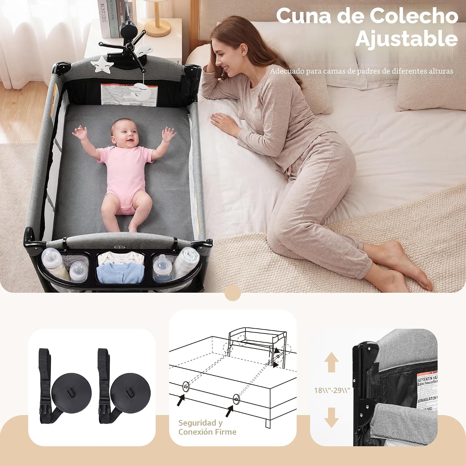 CORRAL KINDER KING 4 EN 1 PORTÁTIL GRIS - 5