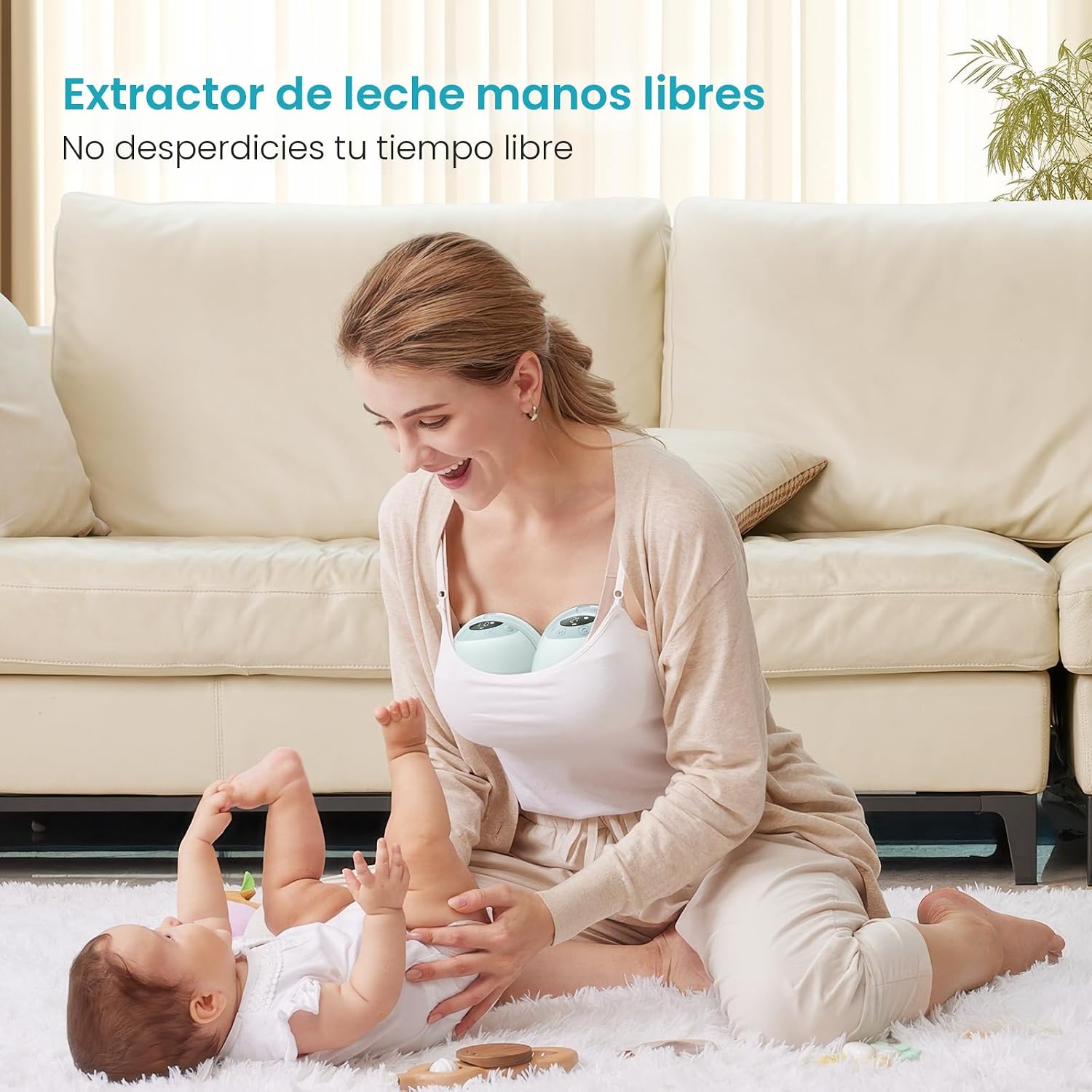 EXTRACTOR DE LECHE PARUU P20 ELÉCTRICO PORTÁTIL MANOS LIBRES 4 MODOS 12 NIVELES SUCCIÓN PACK 2 UNIDADES VERDE CLARO - 2