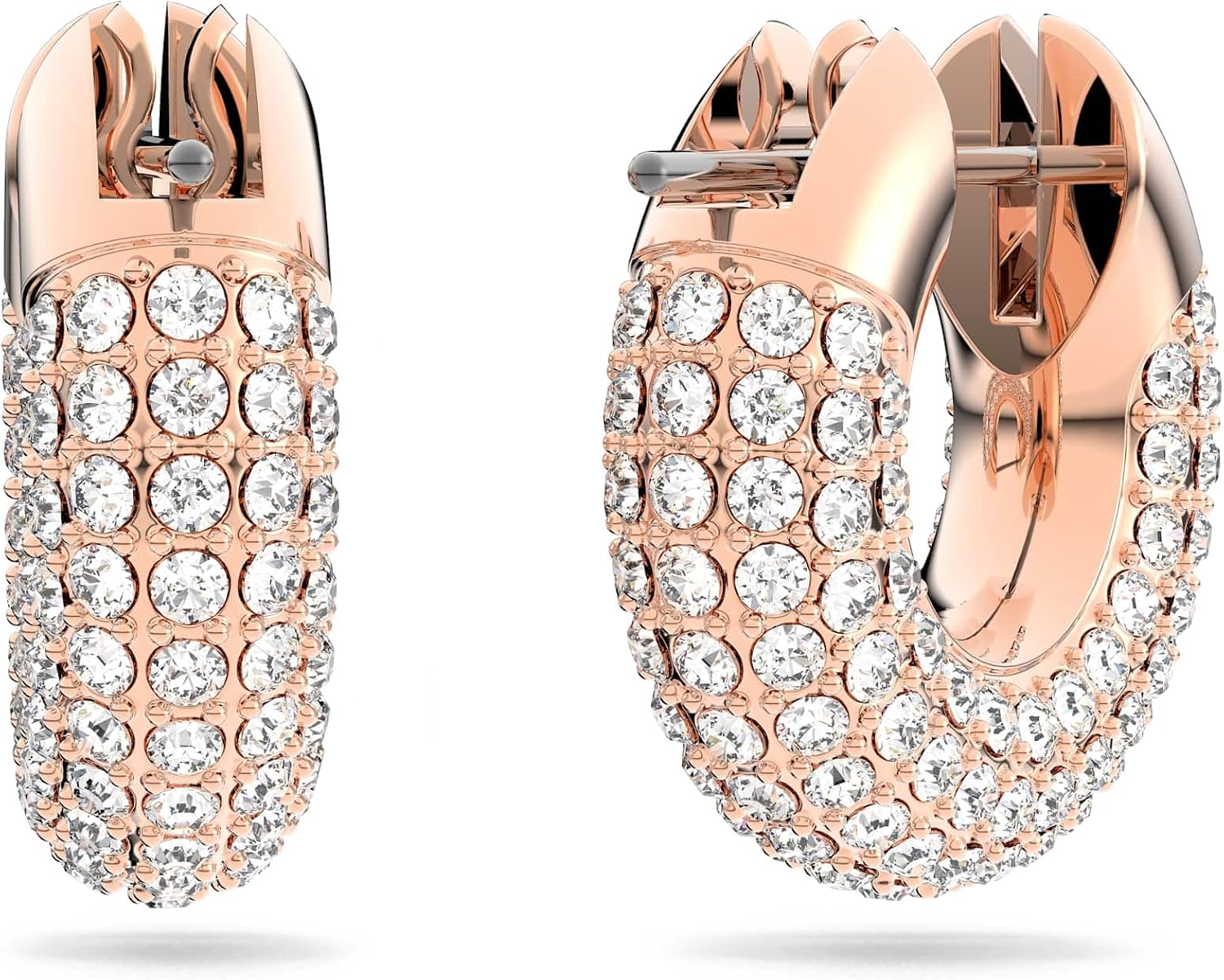 PENDIENTES DE ARO SWAROVSKI DEXTERA CRYSTAL PAVÉ MINI HOOP ORO ROSA - 2