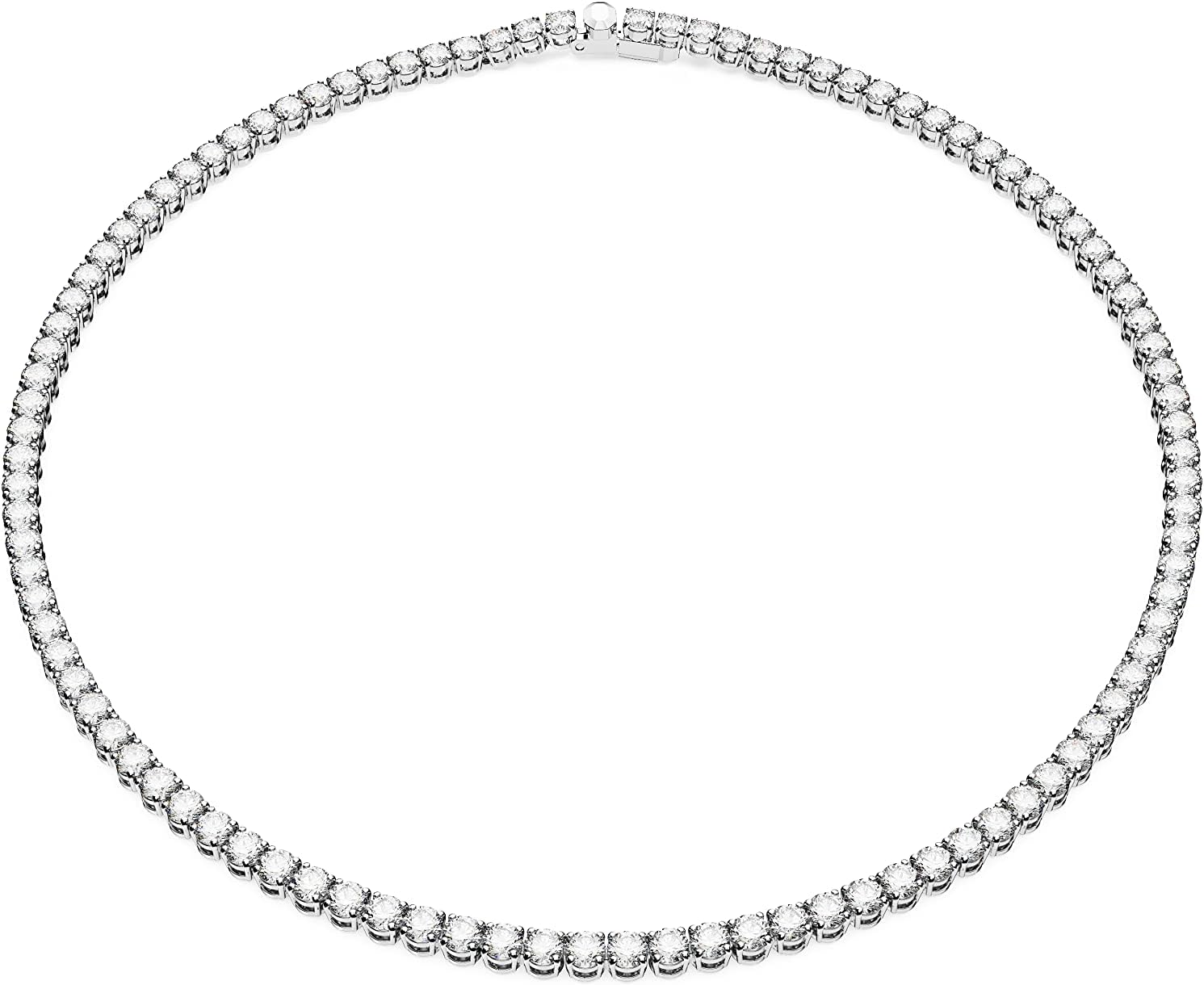 COLLAR SWAROVSKI MATRIX TENNIS CON CRISTALES TRANSPARENTES Y ACABADO EN RODIO - 1