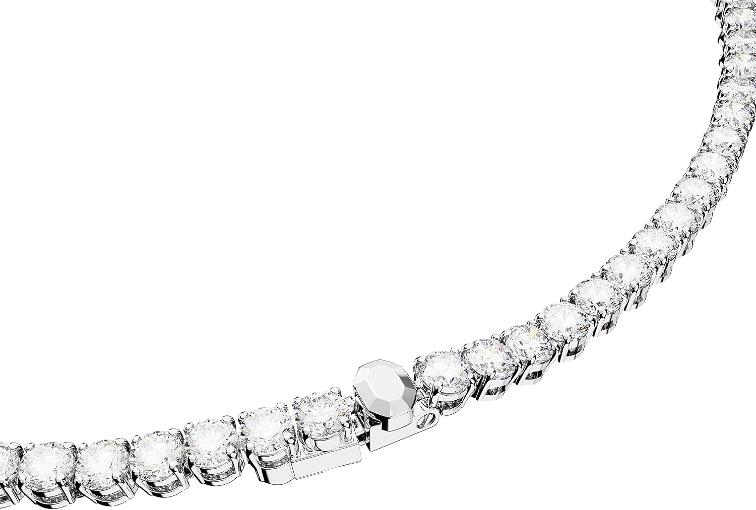 COLLAR SWAROVSKI MATRIX TENNIS CON CRISTALES TRANSPARENTES Y ACABADO EN RODIO - 4