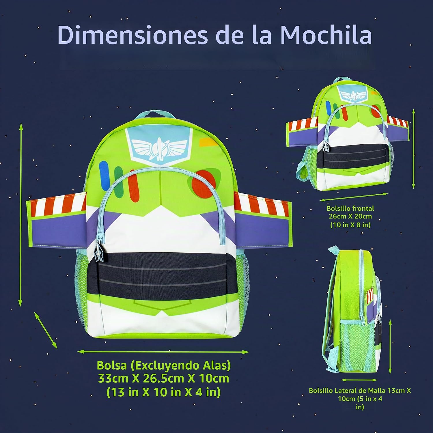 MOCHILA INFANTIL DISNEY TOY STORY BUZZ LIGHTYEAR VERDE - 4
