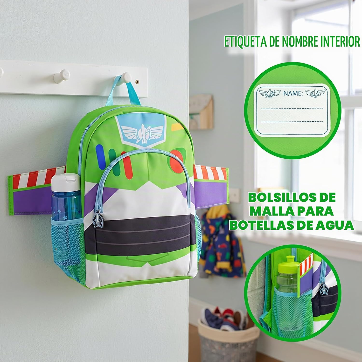 MOCHILA INFANTIL DISNEY TOY STORY BUZZ LIGHTYEAR VERDE - 5