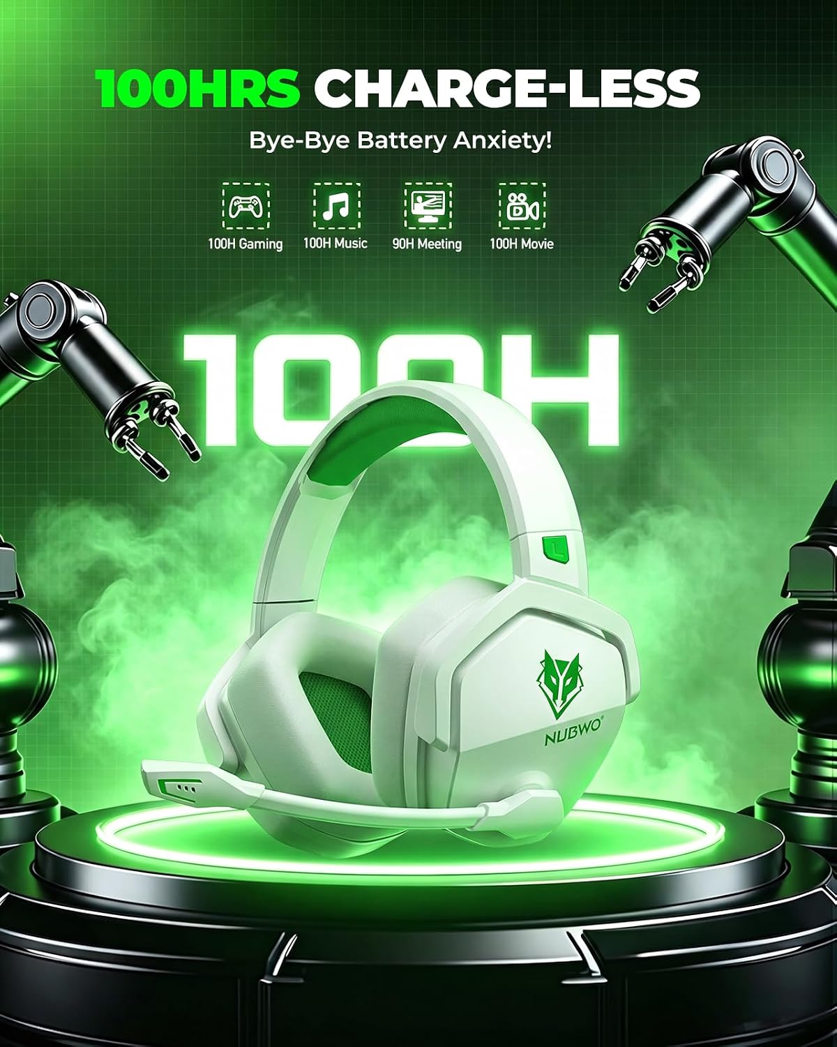 AURICULARES INALÁMBRICOS NUBWO PARA XBOX SERIES X/S CON BATERÍA DE 100 HORAS - 5