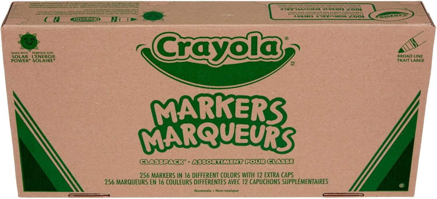 MARCADORES CRAYOLA BROAD LINE CLASSPACK 256 UNIDADES 16 COLORES - 1