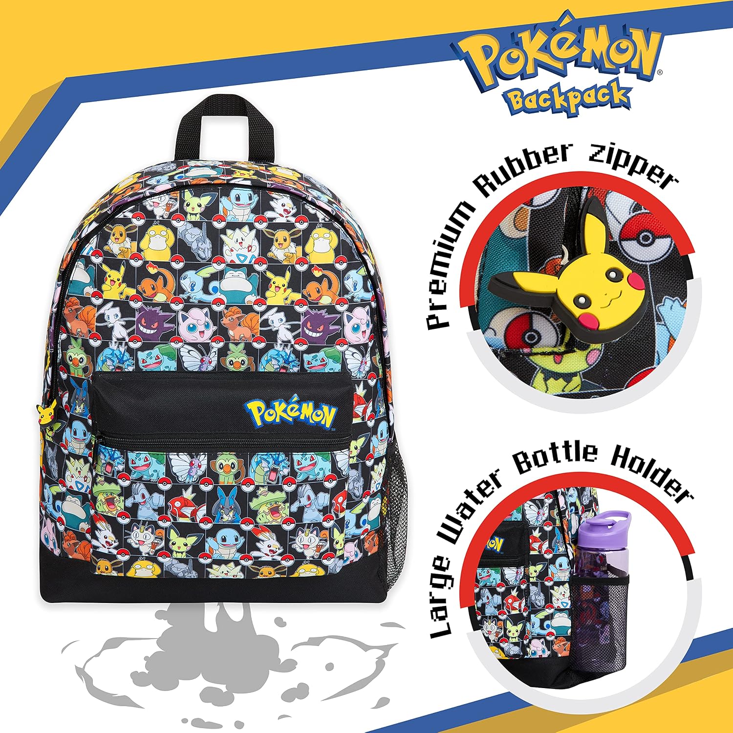 MOCHILA POKÉMON PIKACHU PARA NIÑOS Y ADOLESCENTES MULTICOLOR - 3