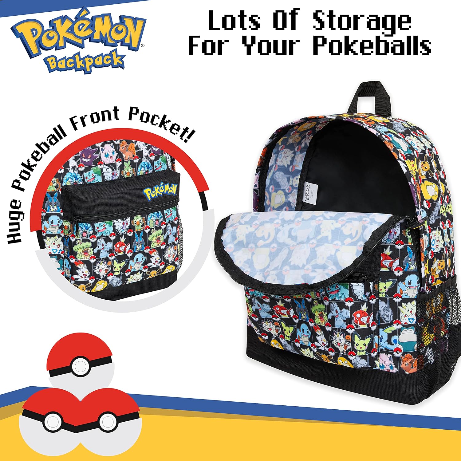 MOCHILA POKÉMON PIKACHU PARA NIÑOS Y ADOLESCENTES MULTICOLOR - 4