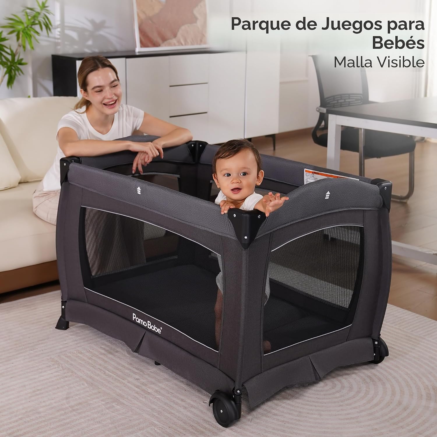 CORRAL PAMO BABE 4 EN 1 CON BASSINET Y CAMBIADOR NEGRO - 4