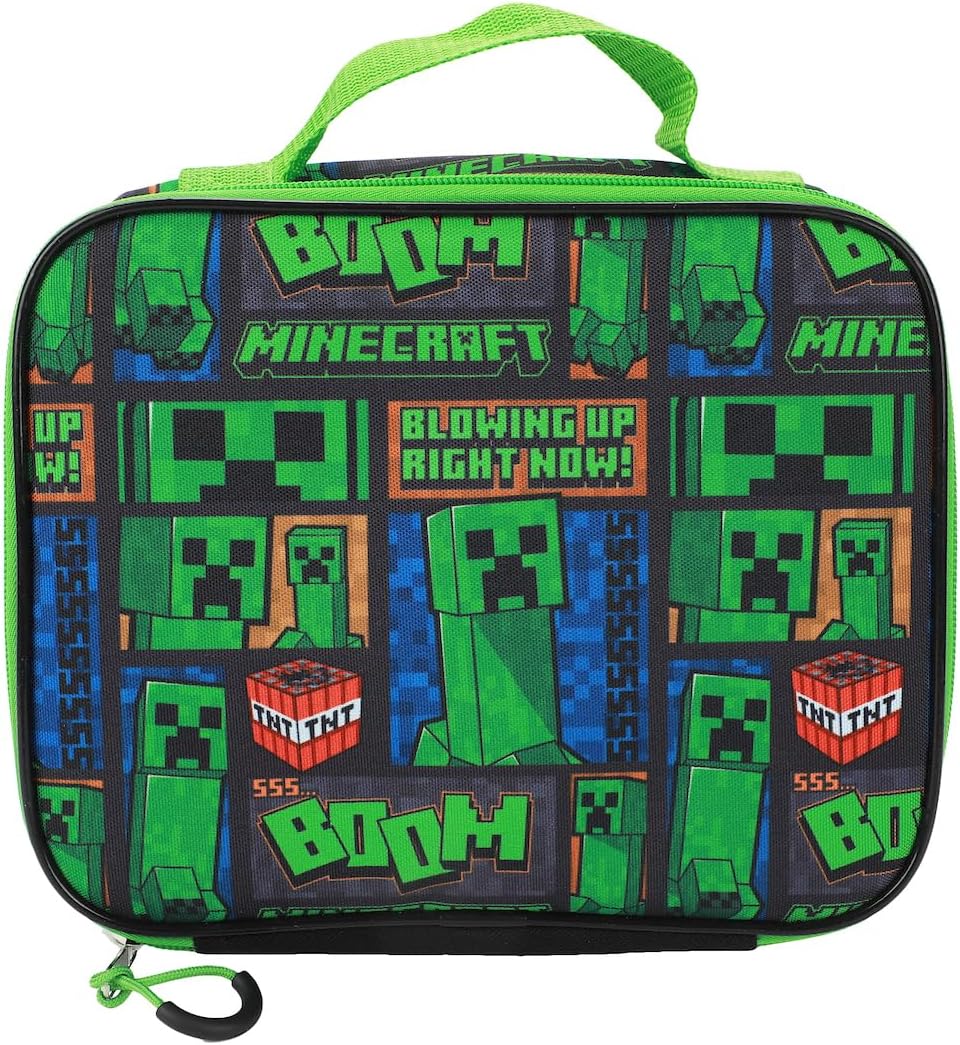 MOCHILA BIOWORLD MINECRAFT INFANTIL VERDE CONJUNTO 5 PIEZAS - 3