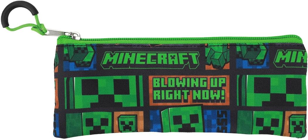 MOCHILA BIOWORLD MINECRAFT INFANTIL VERDE CONJUNTO 5 PIEZAS - 5