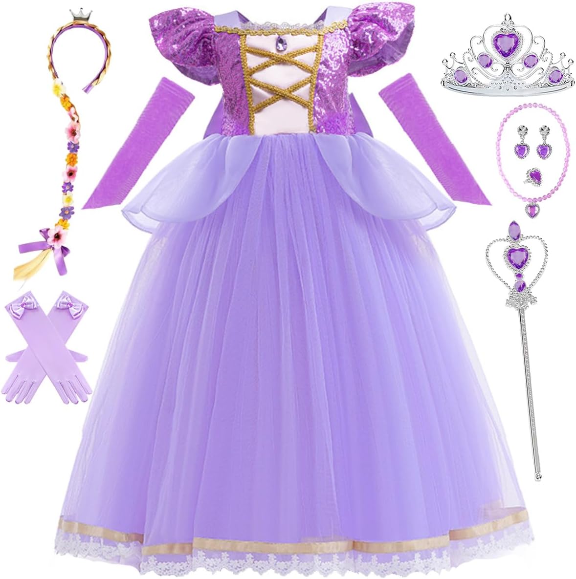 DISFRAZ PRINCESA LUZLEN PÚRPURA CON ACCESORIOS - 1