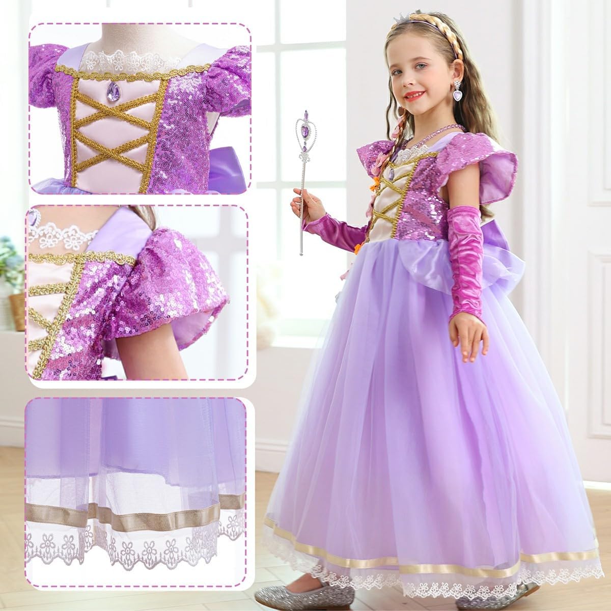 DISFRAZ PRINCESA LUZLEN PÚRPURA CON ACCESORIOS - 4