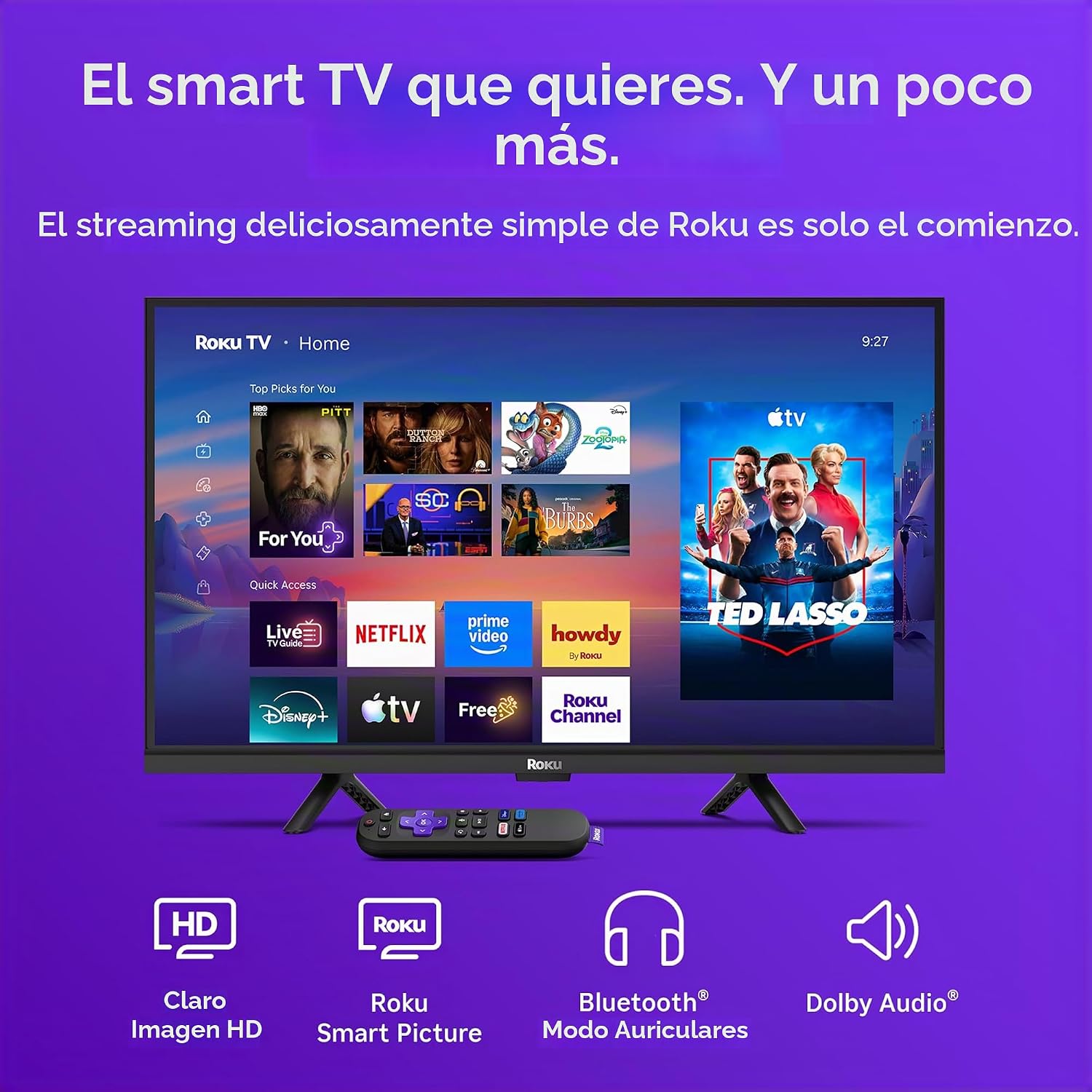 TELEVISOR ROKU 24 PULGADAS SELECT SERIES SMART TV 720P HD - 3