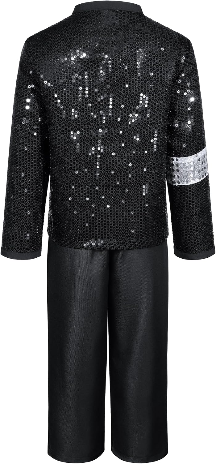 DISFRAZ DANCE STAR NIÑO 80S 90S POP STAGE NEGRO 3-12 AÑOS - 5