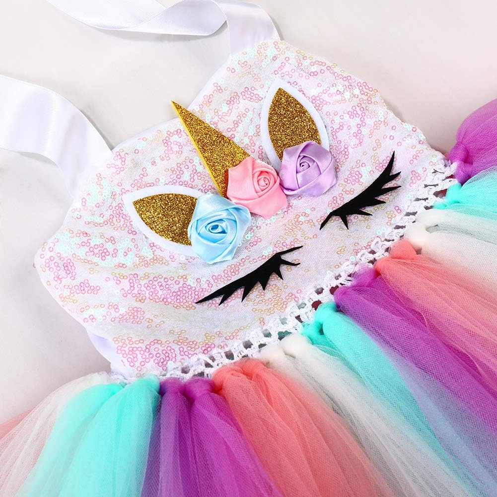 DISFRAZ PARA NIÑAS TUTU DREAMS UNICORNIO CON LENTEJUELAS 1-2 AÑOS ROSA - 5