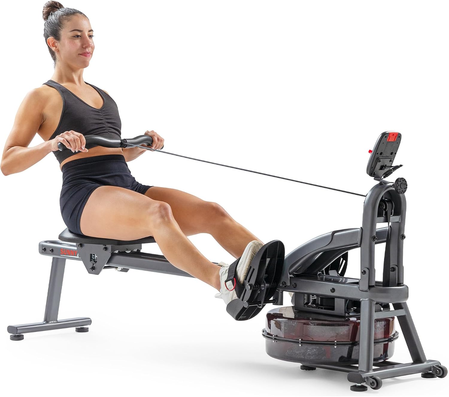 MÁQUINA DE REMO SUNNY HEALTH Y FITNESS PREMIUM WATER ROWER CON RESISTENCIA DINÁMICA Y ALMACENAMIENTO VERTICAL - 1