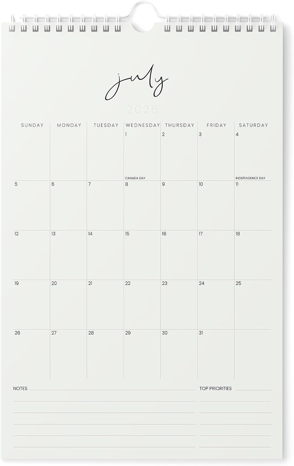 CALENDARIO DE PARED KARTO 2026-2027 11X17 PULGADAS BEIGE CURSIVA - 1