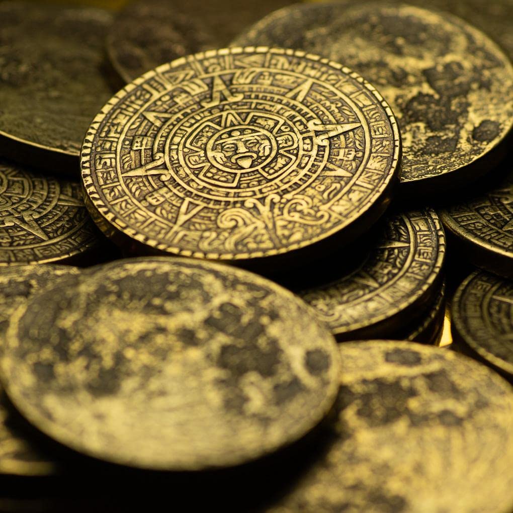 MONEDA WORRY COIN SOL Y LUNA PIEDRA DEL SOL AZTECA LATÓN - 2