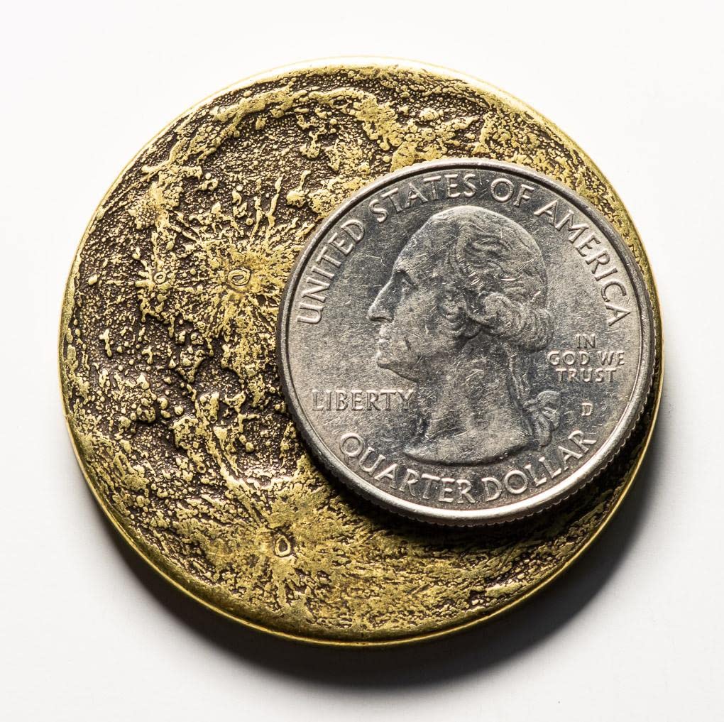 MONEDA WORRY COIN SOL Y LUNA PIEDRA DEL SOL AZTECA LATÓN - 3