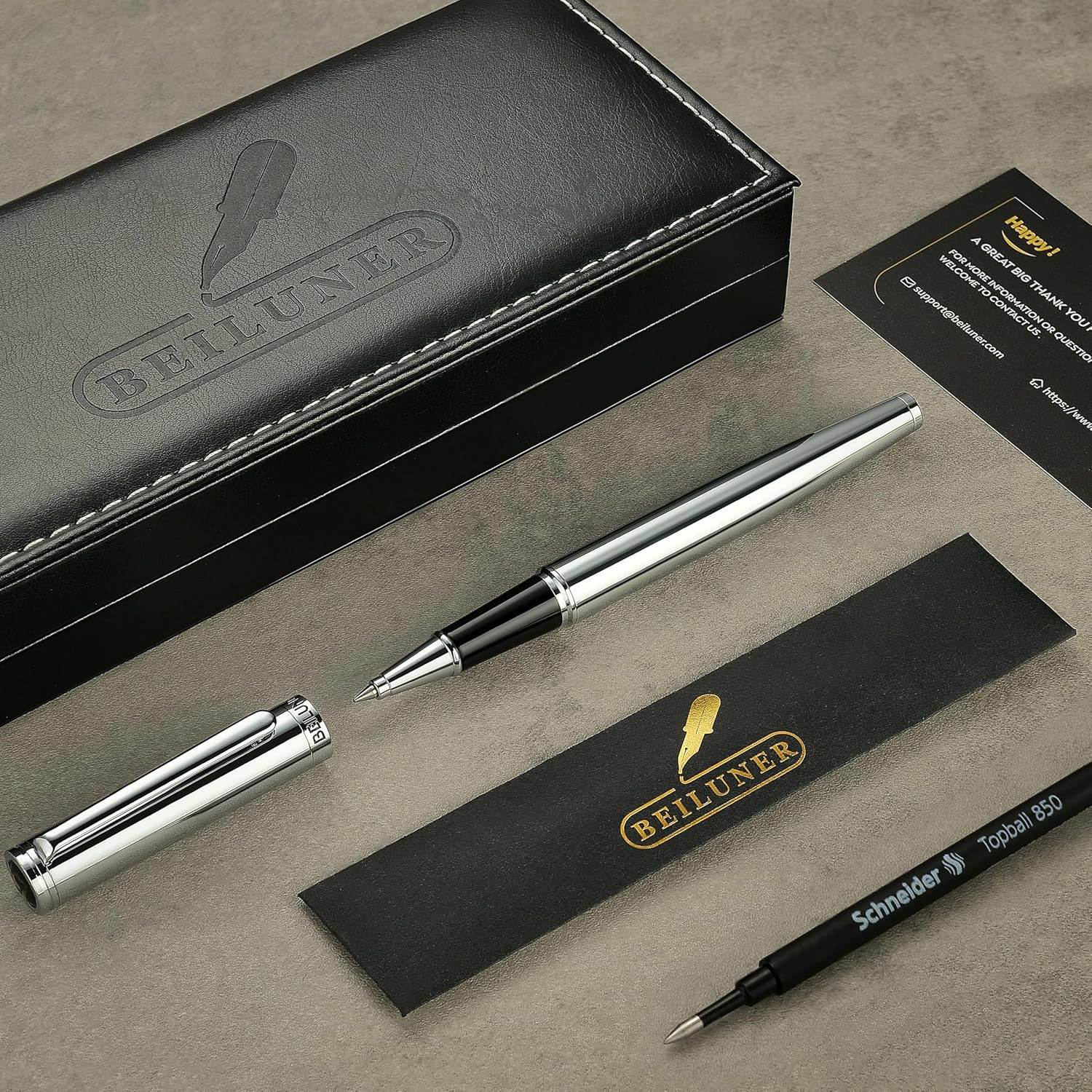 BOLÍGRAFO ROLLERBALL BEILUNER LUXURY SILVER CHROME - 2