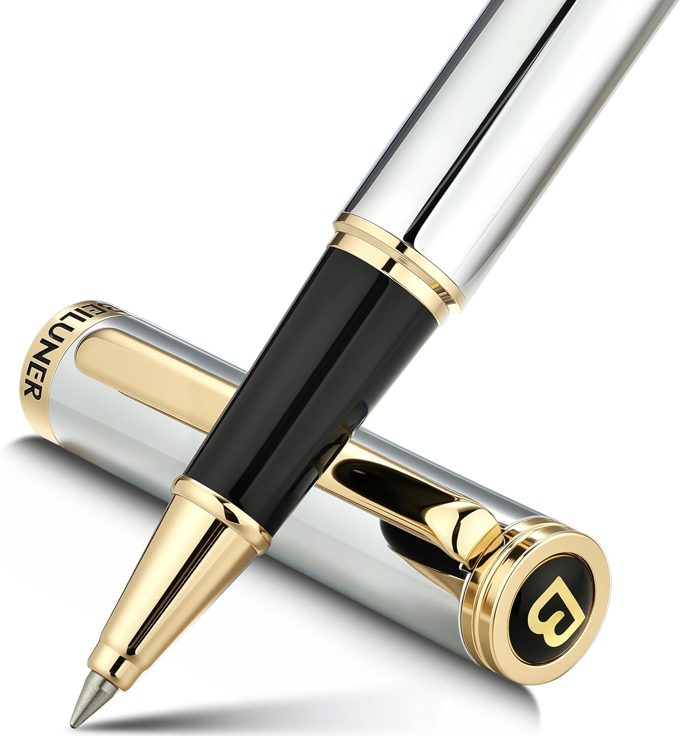 BOLÍGRAFO ROLLERBALL BEILUNER LUXURY SILVER CHROME CON ACABADO 24K GOLD - 1