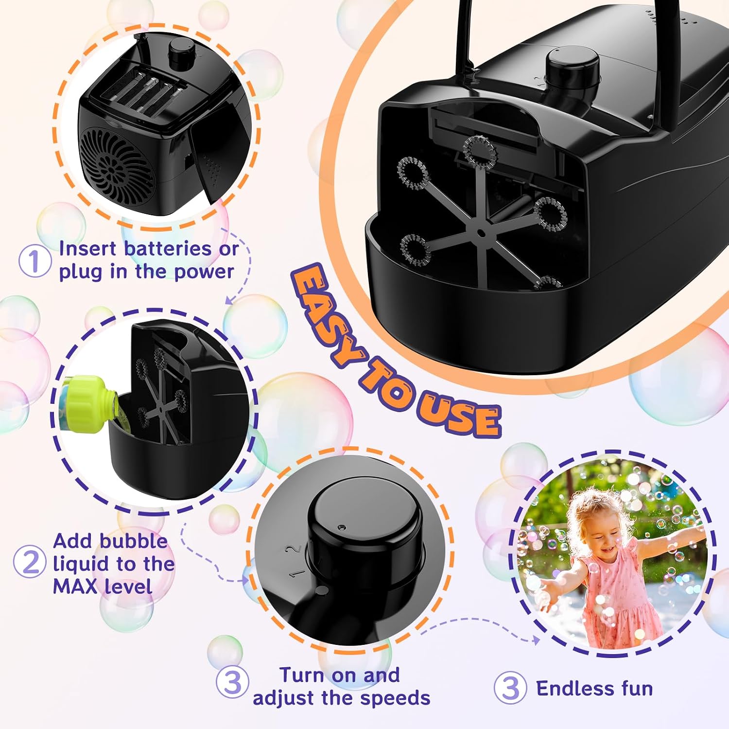 MÁQUINA DE BURBUJAS AUTOMÁTICA SIZONJOY NEGRA - 4