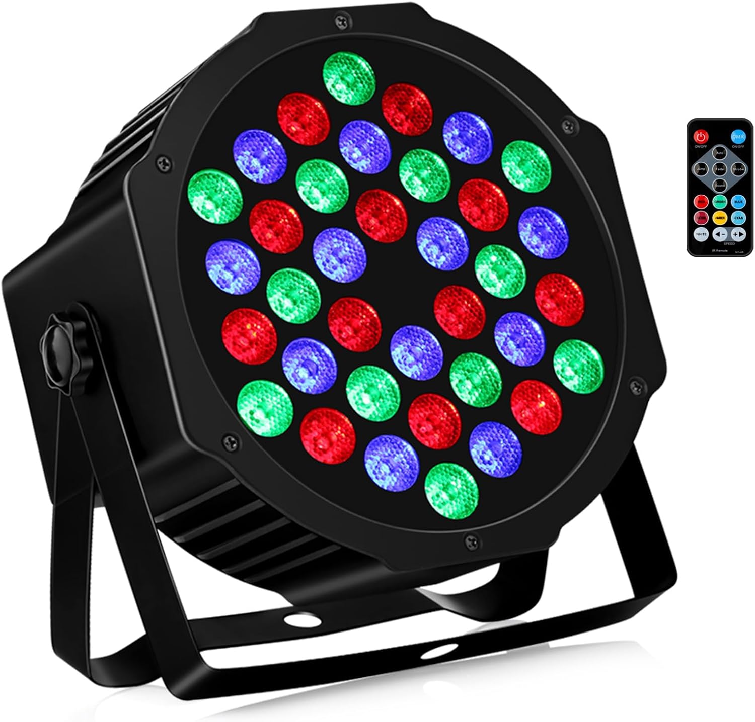 LUZ PAR LED RGB 36W RECARGABLE CON CONTROL REMOTO DMX PARA DJ - 1