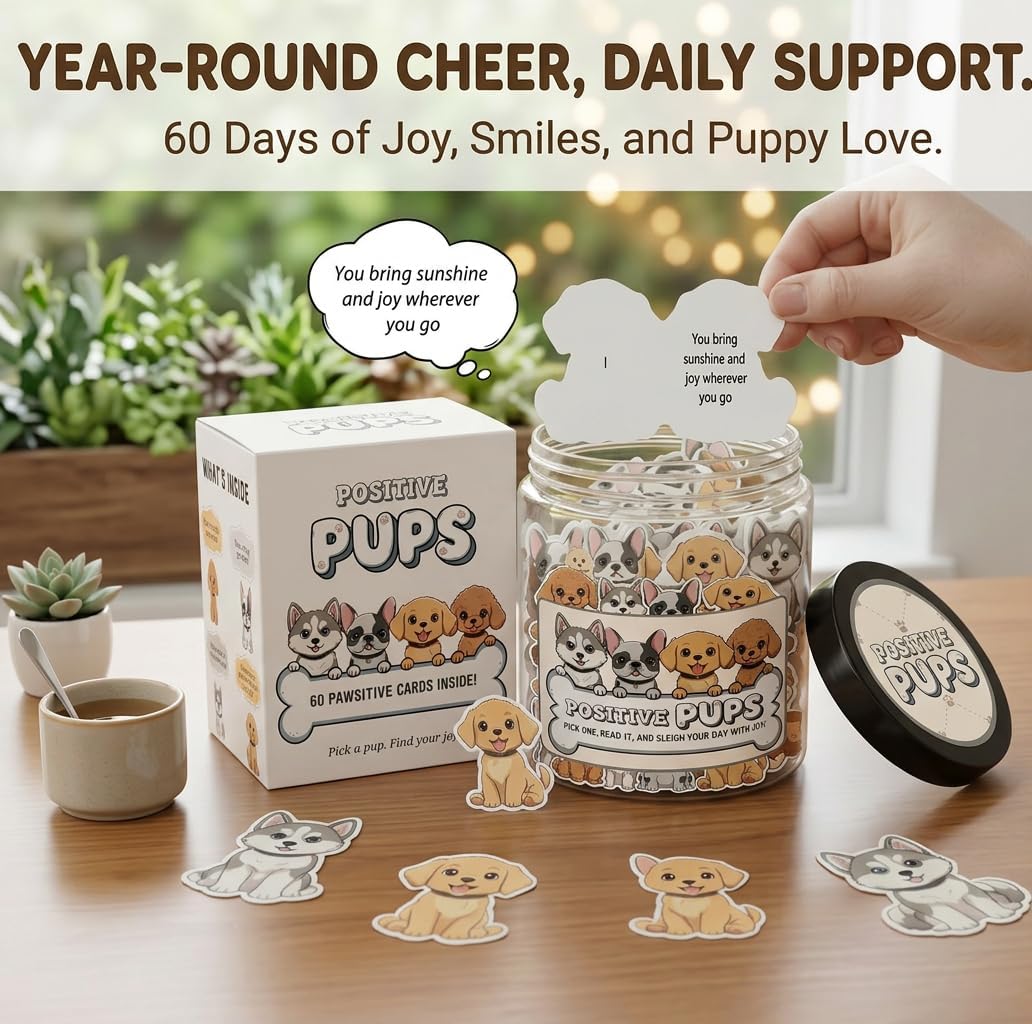 BOTELLA DECORATIVA DEARMINE POSITIVE PUPS JAR CON 60 TARJETAS DE AFIRMACIÓN - 2