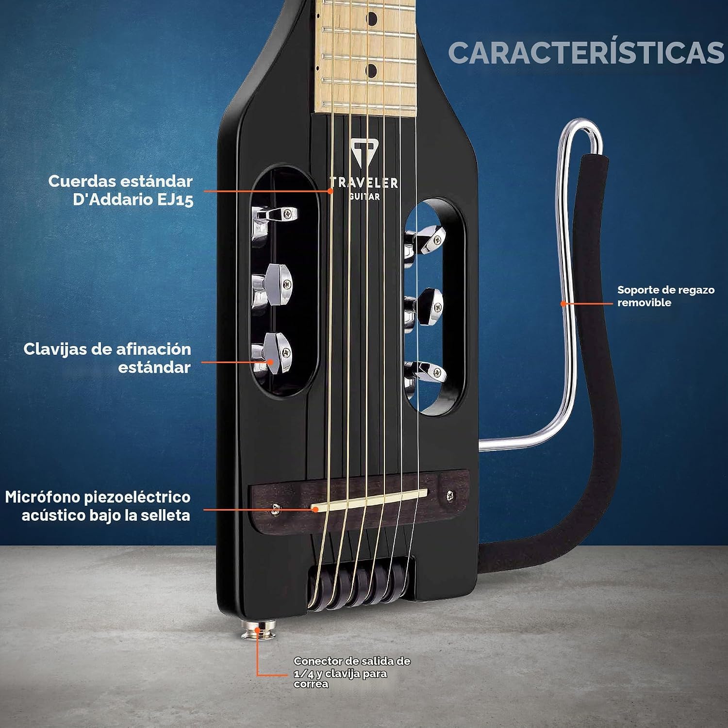 GUITARRA ACÚSTICA TRAVELER GUITAR ULTRA-LIGHT ACOUSTIC-ELECTRIC NEGRO BRILLO - 2