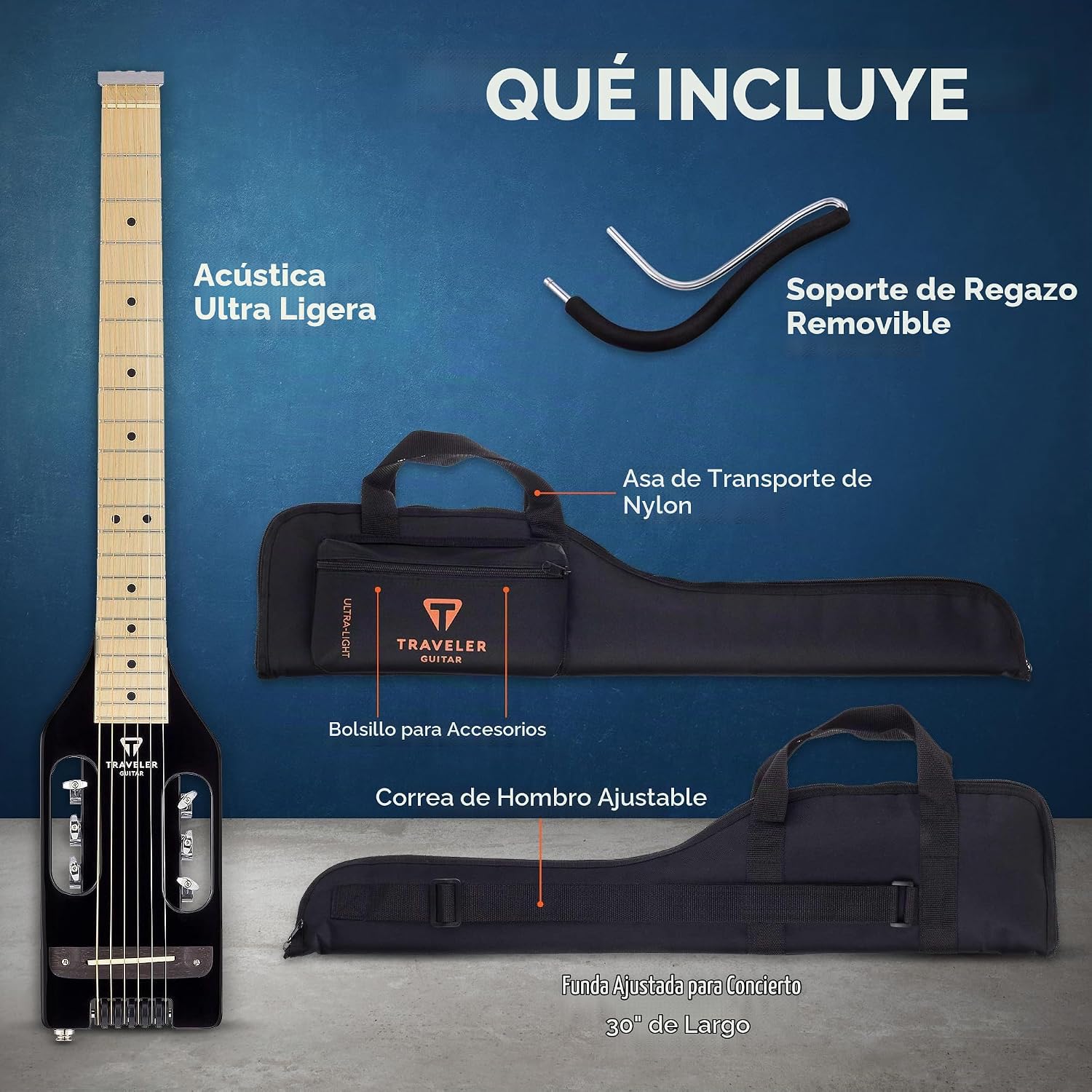 GUITARRA ACÚSTICA TRAVELER GUITAR ULTRA-LIGHT ACOUSTIC-ELECTRIC NEGRO BRILLO - 5