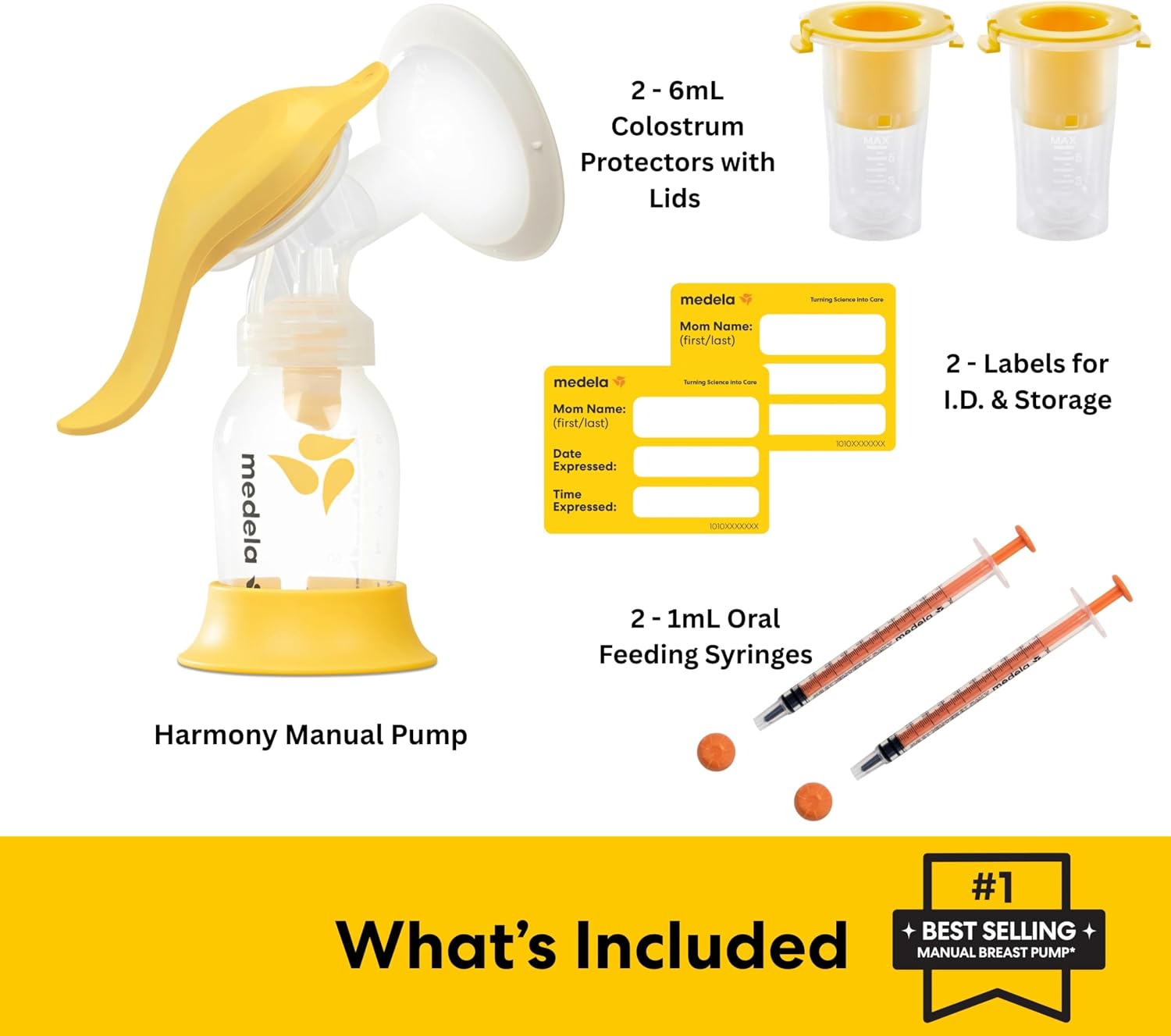 EXTRACTOR DE LECHE MANUAL MEDELA HARMONY CON KIT DE COLOSTRO 4 EN 1 - 5
