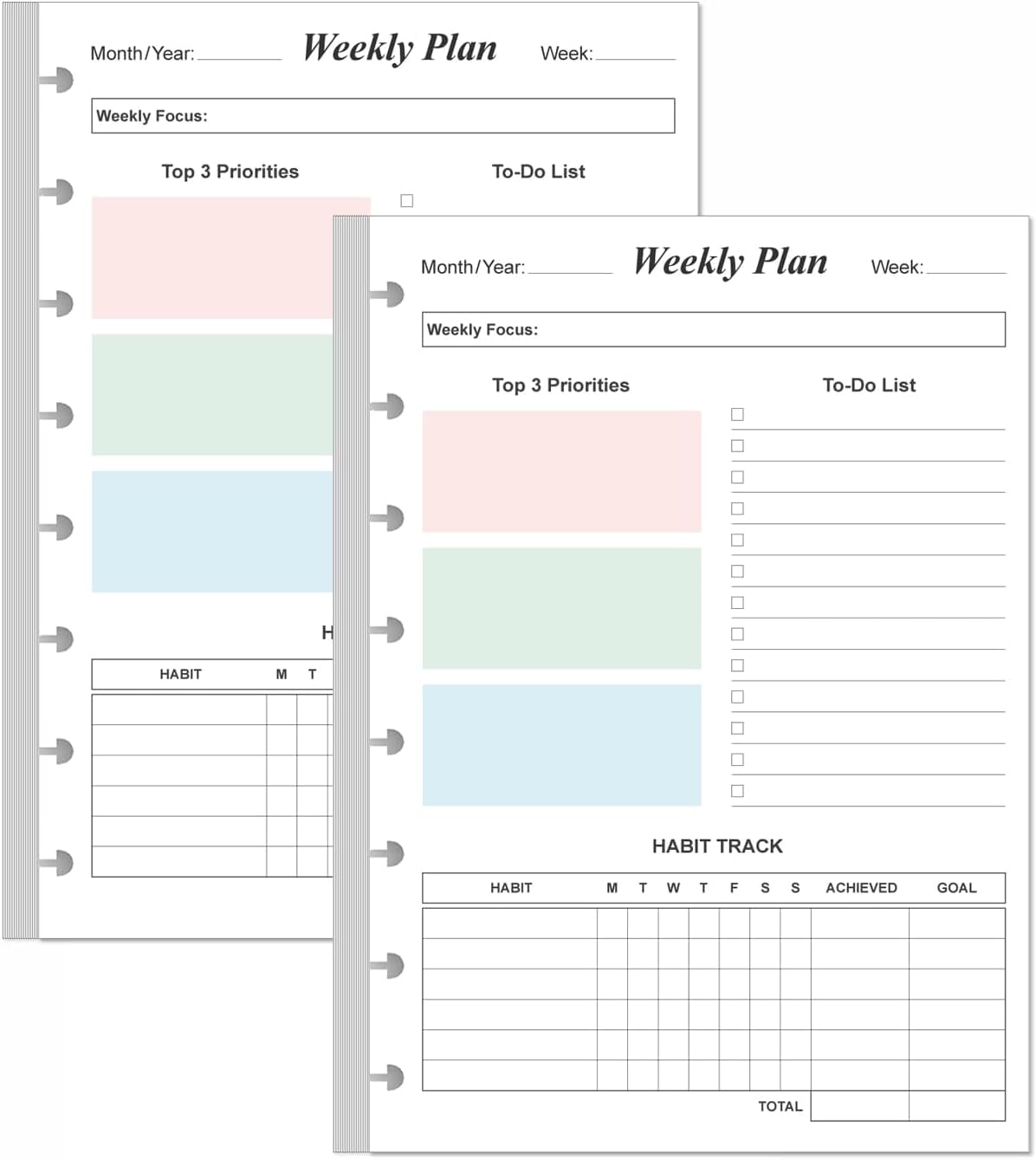 RECAMBIOS DE PLANNER SEMANAL YARIDAR TAMAÑO JUNIOR 8-DISC 106 HOJAS PACK 2 - 1
