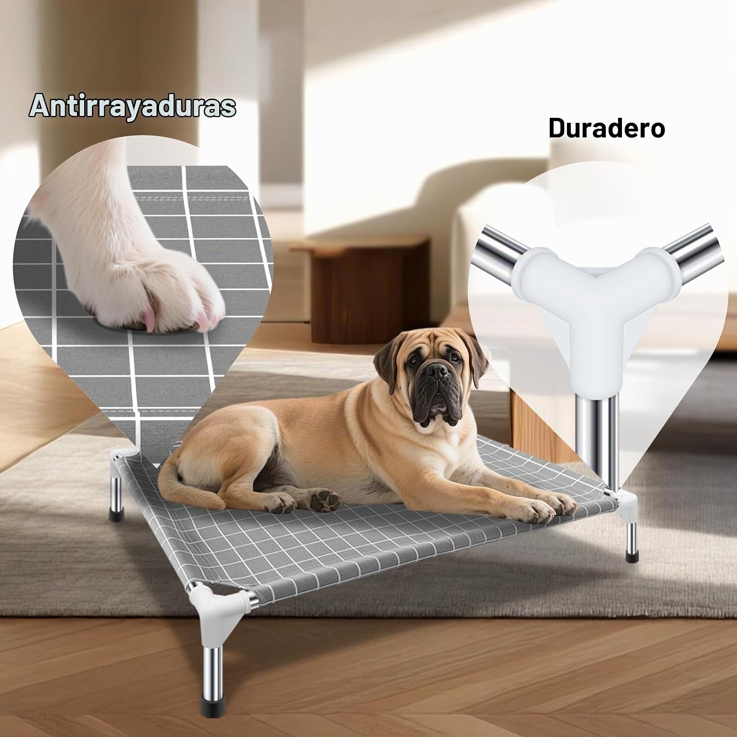 CAMA ELEVADA PARA PERROS TENSORSINE 38 PULGADAS ACERO INOXIDABLE - 2