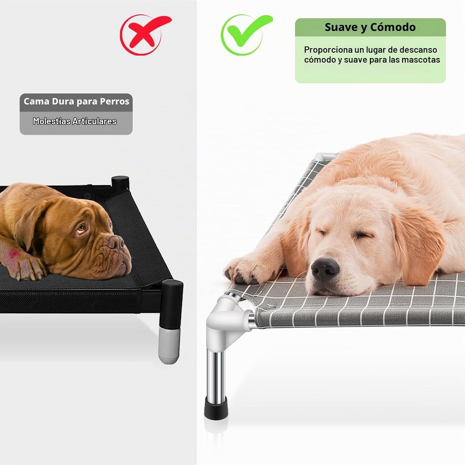 CAMA ELEVADA PARA PERROS TENSORSINE 38 PULGADAS ACERO INOXIDABLE - 5