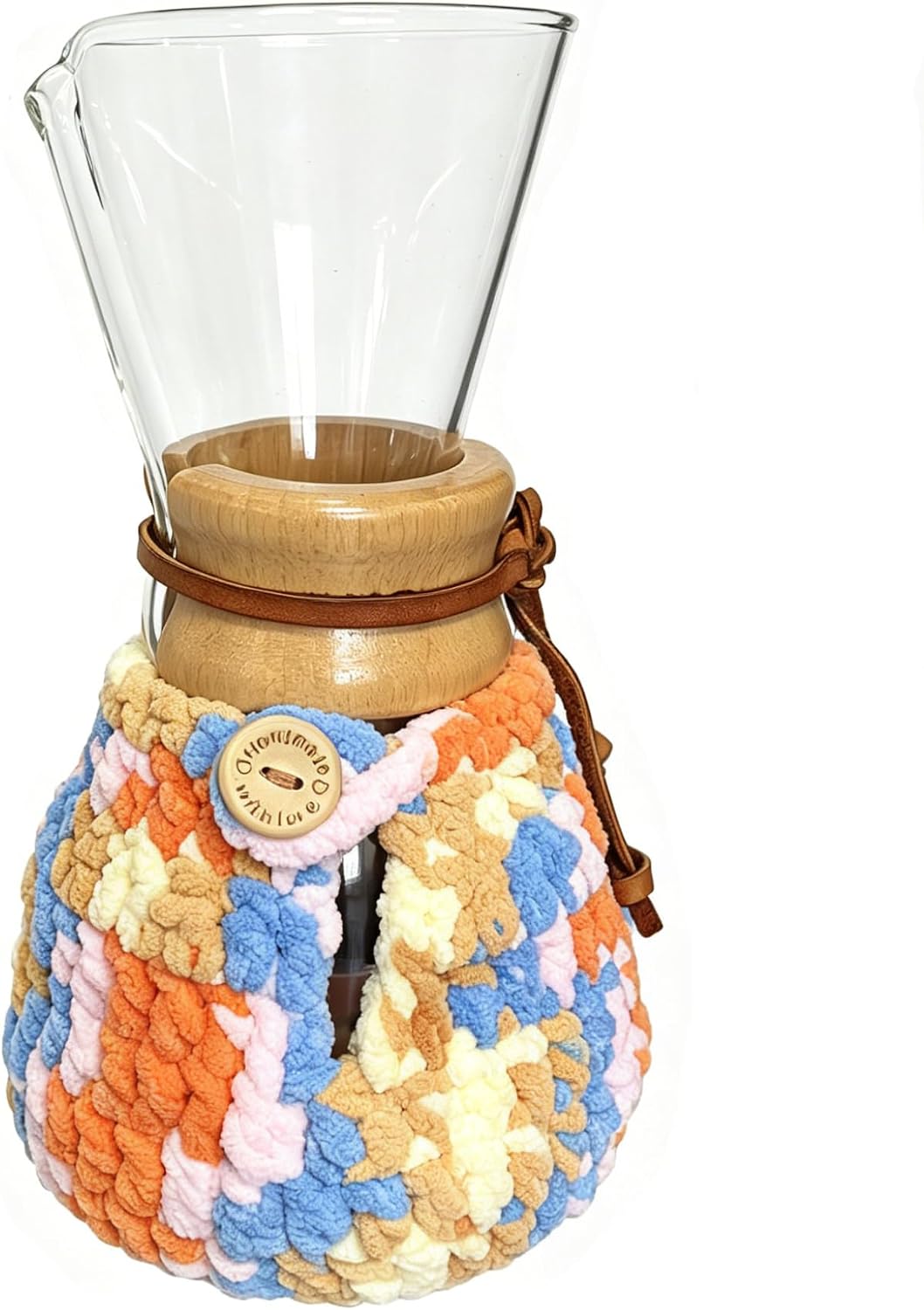 FUNDA TEJIDA PARA CHEMEX 3 TAZAS COLOR NATURAL - 1