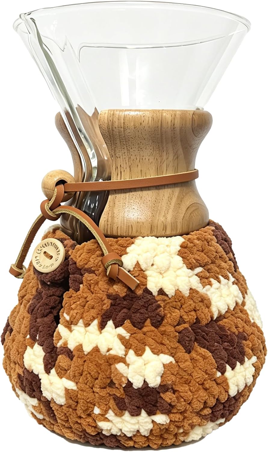FUNDA TEJIDA PARA CHEMEX 8 TAZAS COLOR NATURAL - 1