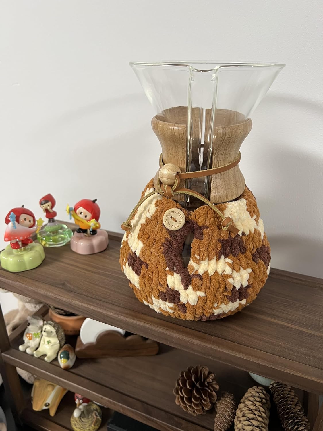 FUNDA TEJIDA PARA CHEMEX 8 TAZAS COLOR NATURAL - 5
