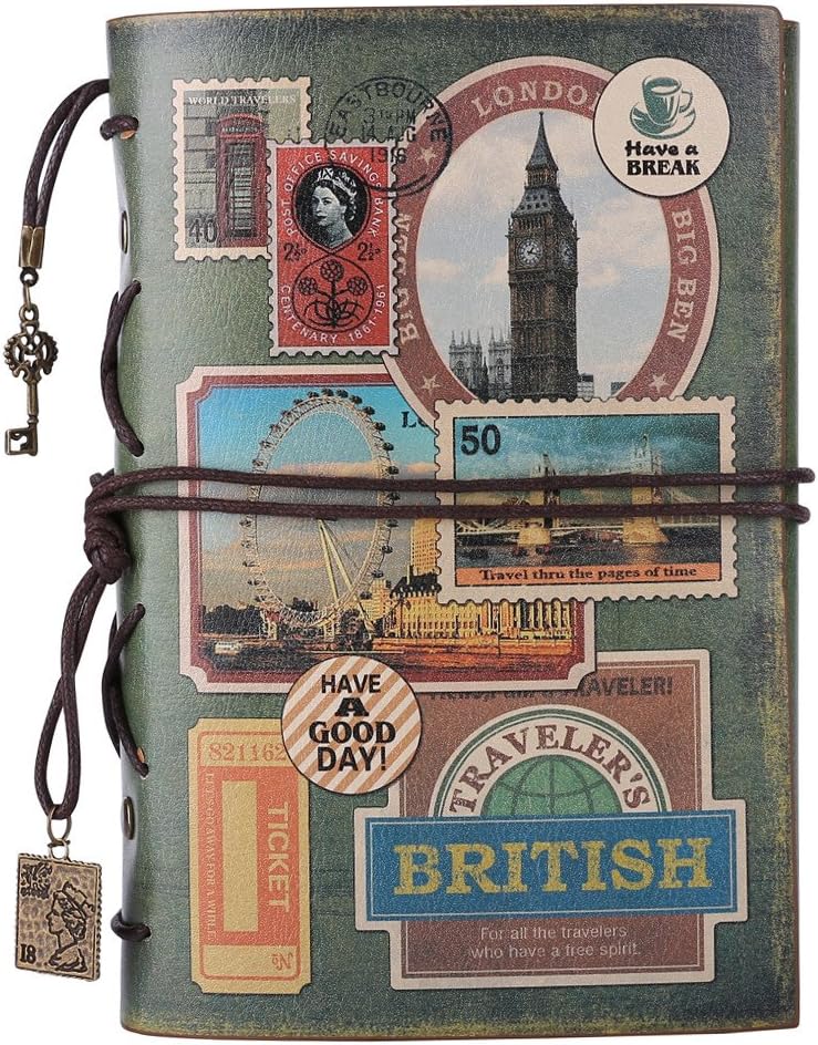 CUADERNO REFILLABLE MALEDEN VIAJE VINTAGE TAPA DURA CUERO PU 180 PÁGINAS - 1