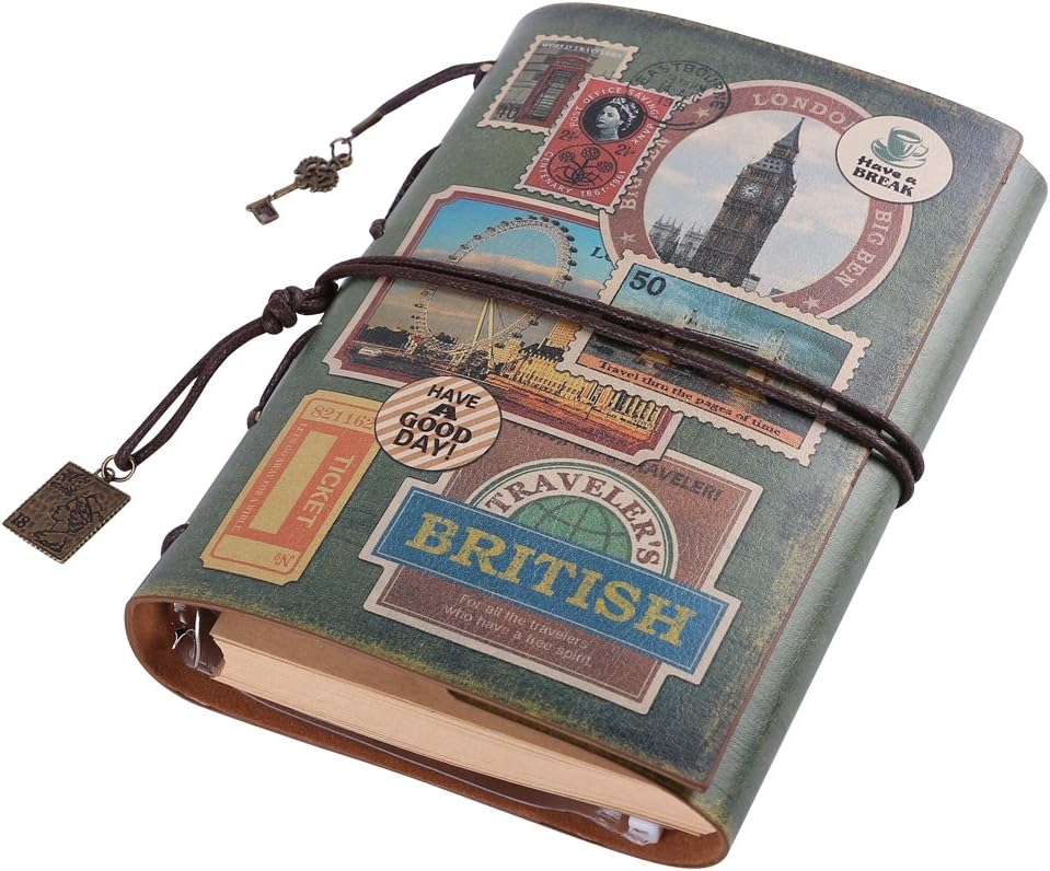 CUADERNO REFILLABLE MALEDEN VIAJE VINTAGE TAPA DURA CUERO PU 180 PÁGINAS - 2